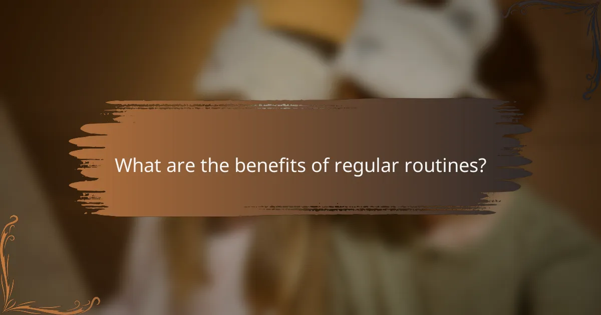 What are the benefits of regular routines?